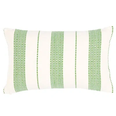 Schumacher Lubeck Stripe Pillow In Green