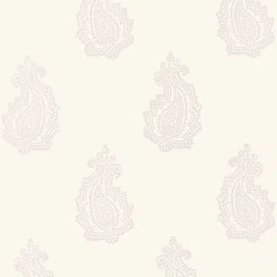 Schumacher Madras Paisley Wallpaper In Oyster