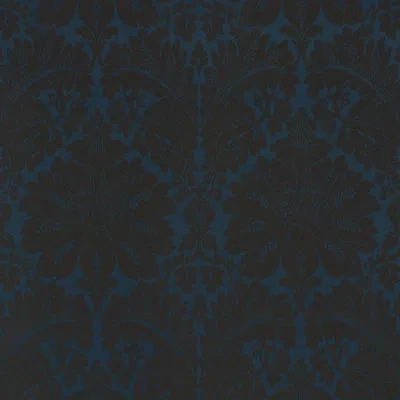 Schumacher Maggiore Damasco Fabric In Midnight