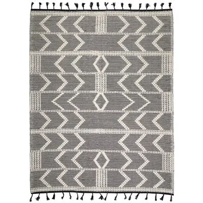 Schumacher Malta French Knot Rug In Charcoal