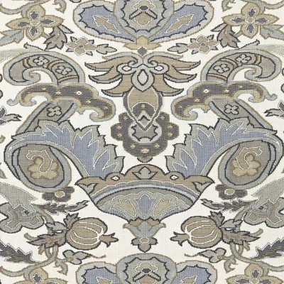 Schumacher Mataura Linen Print Fabric In Greige