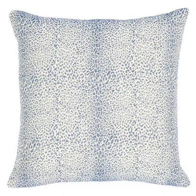 Schumacher Mini Leopard Indoor/outdoor Pillow In Blue