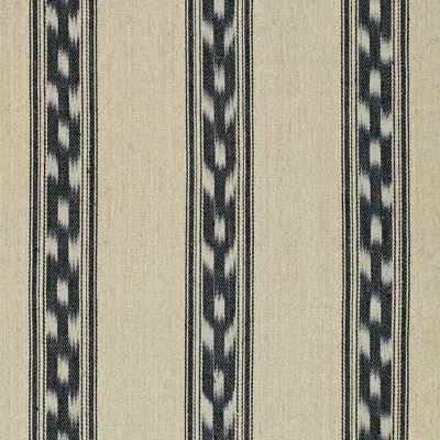 Schumacher Mojave Ikat Stripe Fabric In Ebony