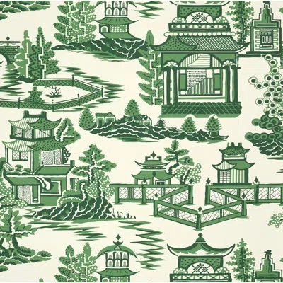 Schumacher Nanjing Wallpaper In Jade