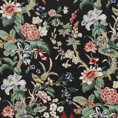 Schumacher Nymphaea Fabric In Night