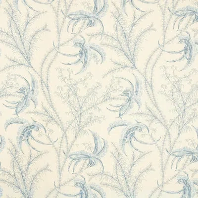 Schumacher Ocean Toile Fabric In Blue
