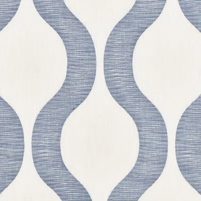 Schumacher Ondata Fabric In Blue