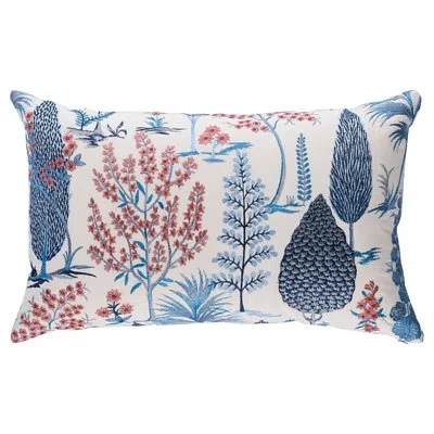Schumacher Pandora Embroidery Pillow In Pink