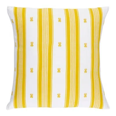 Schumacher Panthelo Pillow In Yellow,white