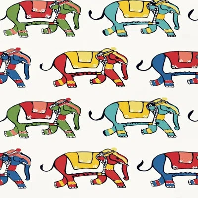 Schumacher Parade Fabric In Multi
