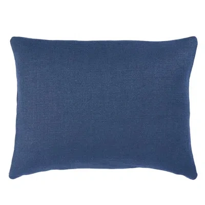 Schumacher Piet Performance Linen  Lumbar Pillow In Blue
