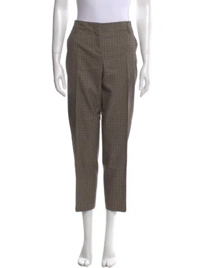 Pre-owned Schumacher Plaid Print Straight Leg Pants In Multi