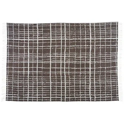 Schumacher Plaid Throw In Brown