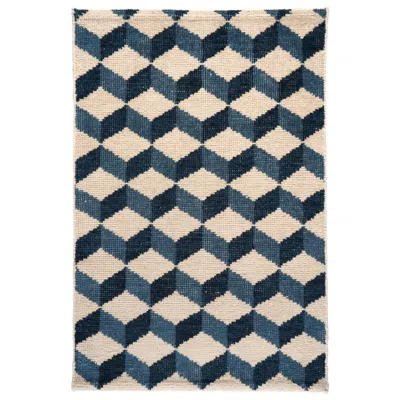 Pre-owned Schumacher Pompeii Hand-knotted Rug In Blues, 2x3' In Black