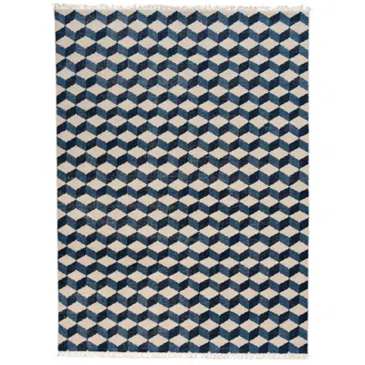Pre-owned Schumacher Pompeii Hand-knotted Rug In Blues, 5x7' In Black