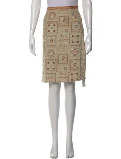 Pre-owned Schumacher Printed Knee-length Skirt In Neutral