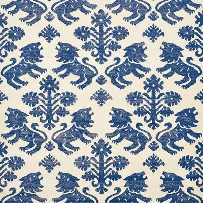 Schumacher Regalia Sisal Wallpaper In Blue