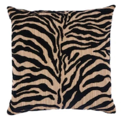 Schumacher Regine Strie Velvet Pillow In Black