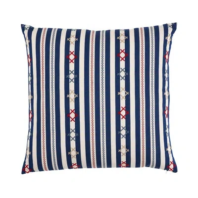 Schumacher Rhodes Stripe Pillow In Blue
