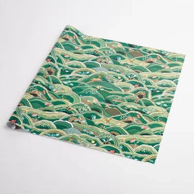 Schumacher Rolling Hills Wrapping Paper In Green