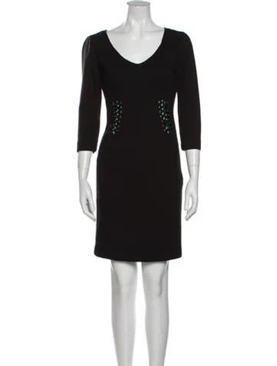 Pre-owned Schumacher Scoop Neck Mini Dress In Black