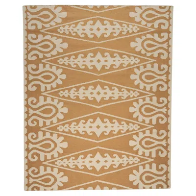Pre-owned Schumacher Seema Indoor/outdoor Rug In Ochre, 8x10' In Brown