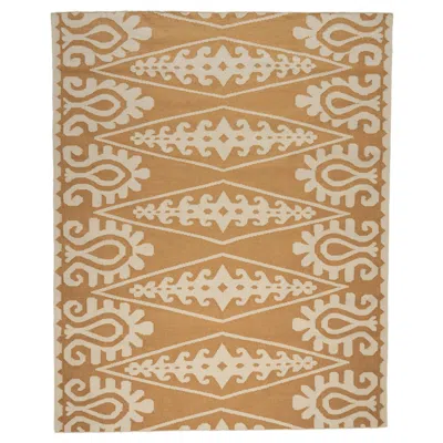Pre-owned Schumacher Seema Indoor/outdoor Rug In Ochre, 9x12' In Brown