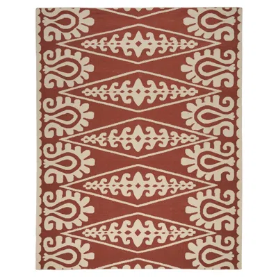 Pre-owned Schumacher Seema Indoor/outdoor Rug In Rust, 6x9' In Brown