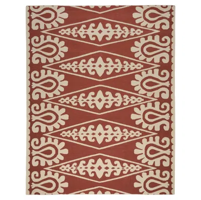 Pre-owned Schumacher Seema Indoor/outdoor Rug In Rust, 9x12' In Brown