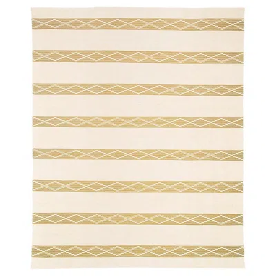 Pre-owned Schumacher Sequoia Stripe 6' X 9' Rug In Ochre In White