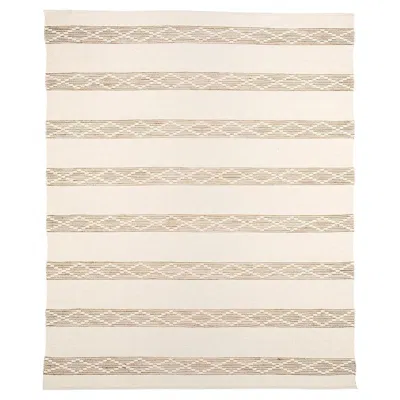 Pre-owned Schumacher Sequoia Stripe 9' X 12' Jute Rug In Natural In Sand