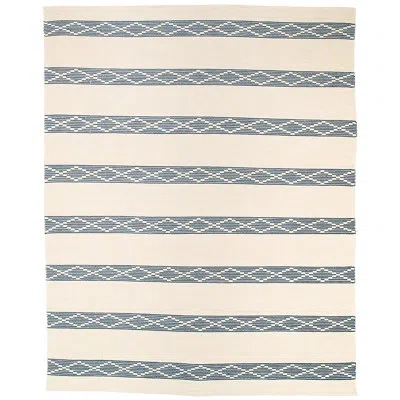 Schumacher Sequoia Stripe Rug In Blue,beige