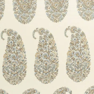 Schumacher Shirala Paisley Fabric In Aqua