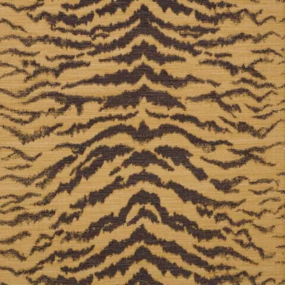Schumacher Shivalik Hills Tiger Fabric In Gold