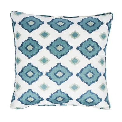 Schumacher Sikar Embroidery Pillow In Blue