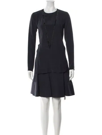Pre-owned Schumacher Silk Beaded Accents Skirt Set In Blue