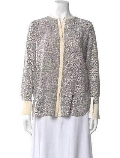 Pre-owned Schumacher Silk Patterned Top In White