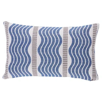 Schumacher Sina Stripe Pillow In Blue