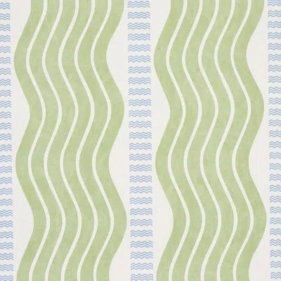Schumacher Sina Stripe Wallpaper In Green