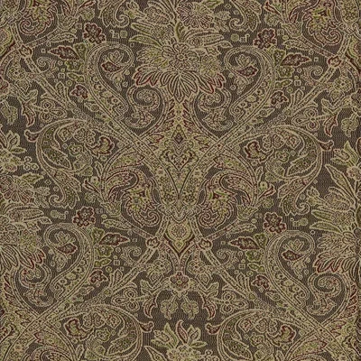 Schumacher Sinclair Wool Paisley Fabric In Brown