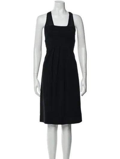 Pre-owned Schumacher Square Neckline Knee-length Dress In Black
