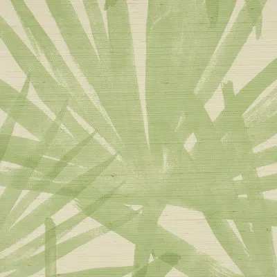Schumacher Sunlit Palm Sisal Wallpaper In Green