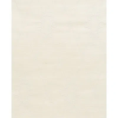 Schumacher Sylvie Embroidered Sisal Wallpaper In Ivory