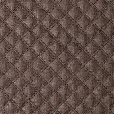 Schumacher Thayer Matelassé Linen Fabric In Espresso