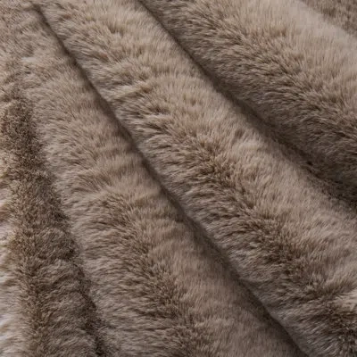 Schumacher Timberline Faux Fur Fabric In Pewter