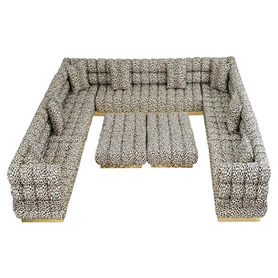 Pre-owned Schumacher Todd Merrill Custom Sectional Sofa With  Snow Leopard In White