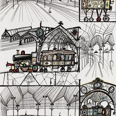 Schumacher Trains Wallpaper In Black,white