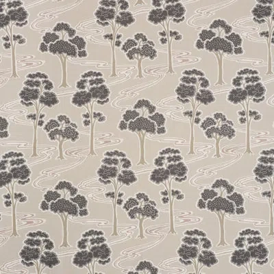 Schumacher Tree River Linen Fabric In Blush
