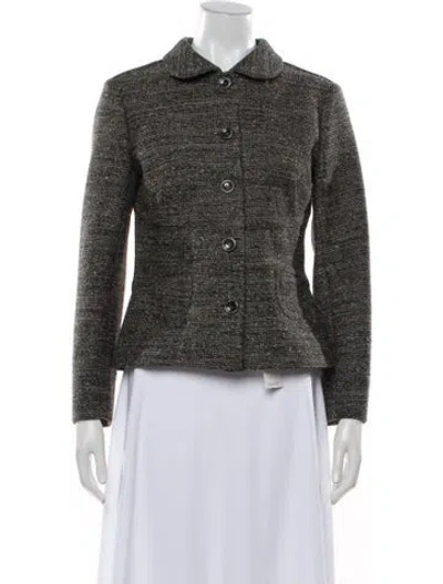 Pre-owned Schumacher Tweed Pattern Blazer In Green