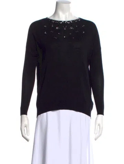 Pre-owned Schumacher Virgin Wool Bateau Neckline Sweater In Black